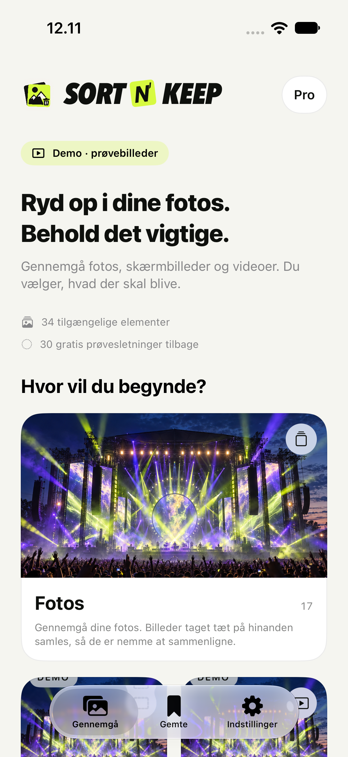 Vælg din gennemgang